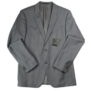 Boss Hugo Boss Grand Central Sport Coat 44L Gray Textured Wool Jacket Blazer